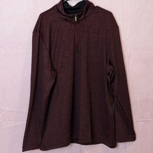 Quieti Hamilton Performance Half Zip Long Sleeve Pullover in Burgundy size XXL
